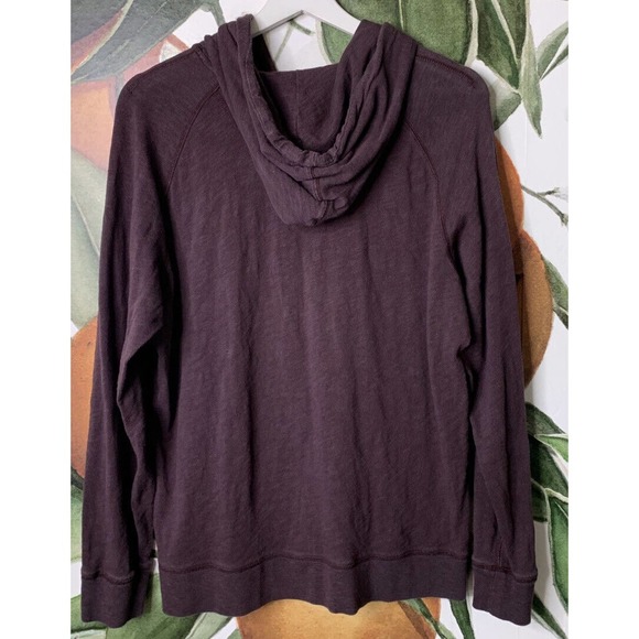 Vince Mens Large Cotton Melange Raglan Pullover Hoodie Heather Red - Picture 5 of 5